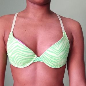 Victoria's secret Pink : lime green zebra printed bra